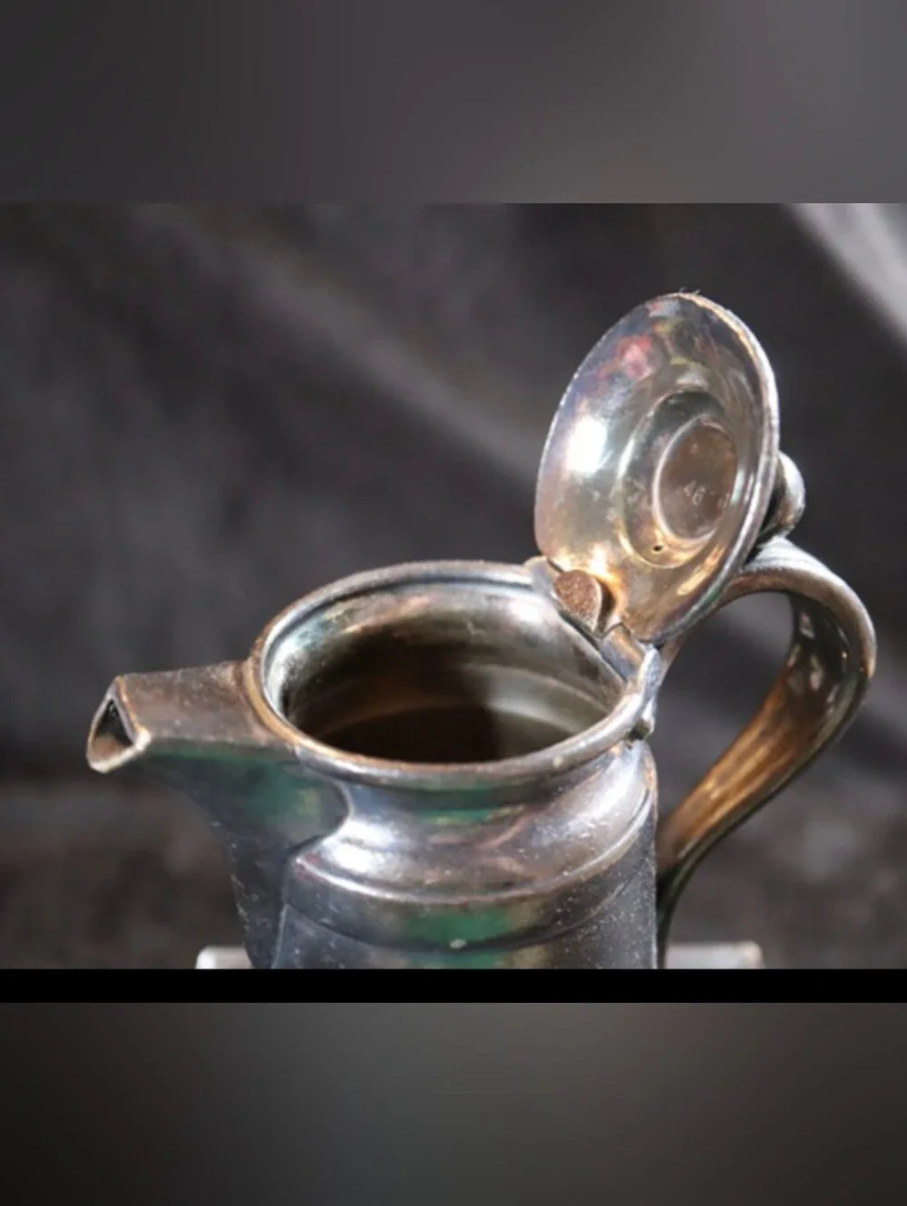 Vintage Reed & Barton Silver Hinged Lidded Pitcher Teapot Creamer Silver Soldere